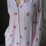 Strawberry pyjamas shirt - pink