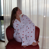 Strawberry pyjamas shirt - white