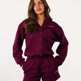 Move Cropped Zip Hoodie - Deep Bordeaux