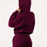 Move Cropped Zip Hoodie - Deep Bordeaux