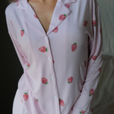 Strawberry pyjamas shirt - pink