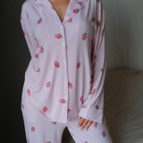 Strawberry pyjamas shirt - pink