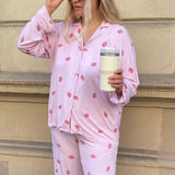 Strawberry pyjamas shirt - pink