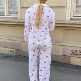 Strawberry pyjamas shirt - white
